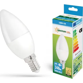 Žárovka LED žárovka svíčka 4W studená bílá E14 Spectrum