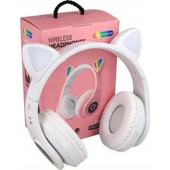 Sluchátka BEZDRÁTOVÁ SLUCHÁTKA KOČIČÍ UŠI LED