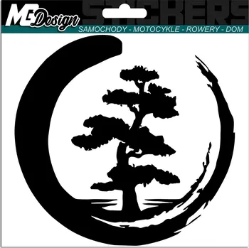 Samolepicí dekorace na vozidlo NÁLEPKA na auto STROMEK BONSAI ZEN JAPONSKO 14x15