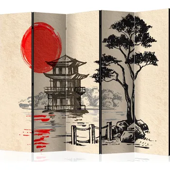 Paraván Paraván - Domeček u rybníka II Velikost: 225x172 cm, Provedení: Jednostranný