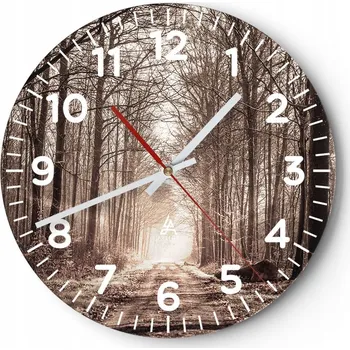 Hodiny Nástěnné hodiny do obýváku 40x40 Krajina Kulatý Skleněné hodiny Loft Tiché