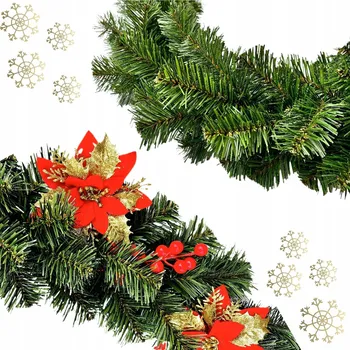 Vánoční dekorace Vánoční řetěz Goliat zelený 270 cm na stromeček