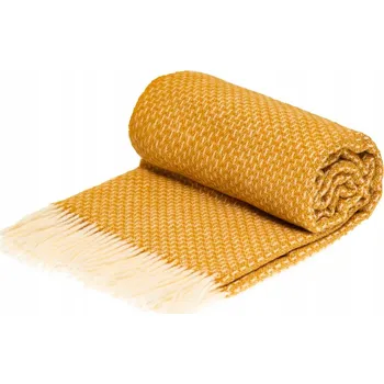 Prostěradlo Deka Rena Home vlněná 140 cm x 200 cm žlutá