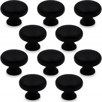 Nábytková úchytka knopka černá matná 3,3 x 3,3 x 2,6 cm