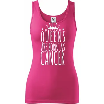 Dámské tričko Queens are born as Cancer - Rak - Dámské tílko - XL ( Purpurová )