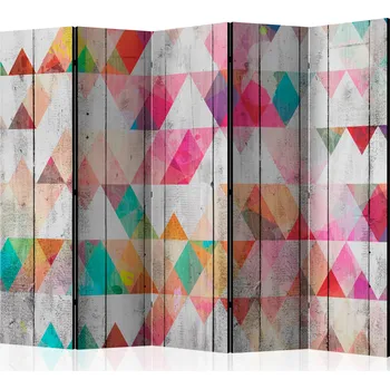 Paraván Paraván - Duhové trojúhelníky II Velikost: 225x172 cm, Provedení: Jednostranný