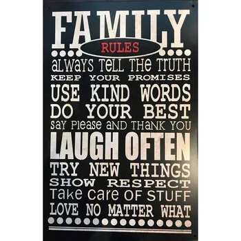 Obraz Cedule Family Rules