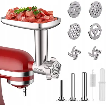 Příslušenství pro kuchyňský robot Cofun nástavec na mletí masa, příslušenství pro KitchenAid, nerezová ocel