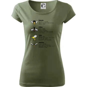 Dámské tričko Encyklopedie včel vos a čmeláků - Dámské triko Pure - L ( Khaki )