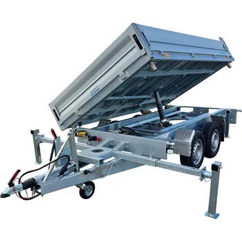 Přívěs k motorovému vozidlu Třístranný sklápěcí přívěs s přípravou pro montáž hydraulické ruky AHB 3SK 2700 kg 3100x1760mm v elektrice