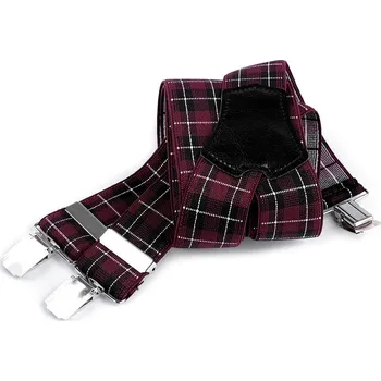 Kšandy Šle šíře 3,5 cm délka 120 cm, barva 1 bordó bílá