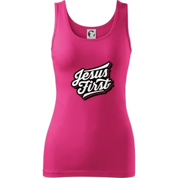 Dámské tričko Jesus first bíle - Dámské tílko - XL ( Purpurová )