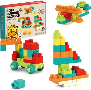 ostatní stavebnice MĚKKÉ stavební STAVEBNICE VELKÁ SADA 62 dílů