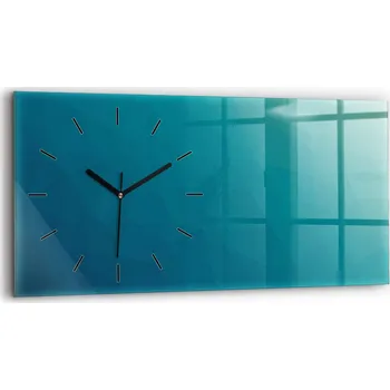 Hodiny Minimalistické Skleněné Hodiny Nástěnné s Grafikou Mořská abstrakce 60x30 cm