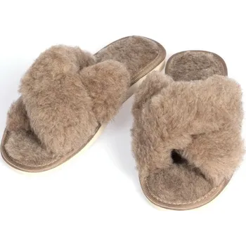 Dámské pantofle Dámské papuče s ovčí vlnou Krosky tmavé 39