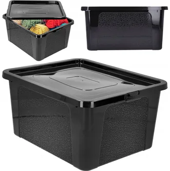 Úložný box Nádoba Cadro plast černá 20 l s víkem