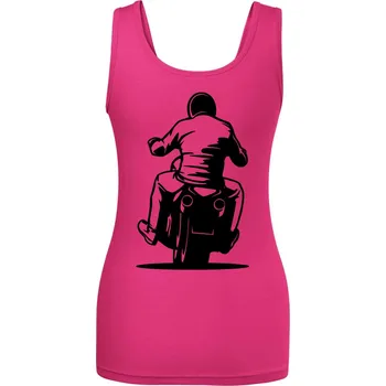 Dámské tričko Motorkář na zádech - chopper - Dámské tílko - XS ( Purpurová )