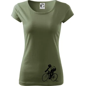 Dámské tričko Silniční cyklista - Dámské triko Pure - L ( Khaki )