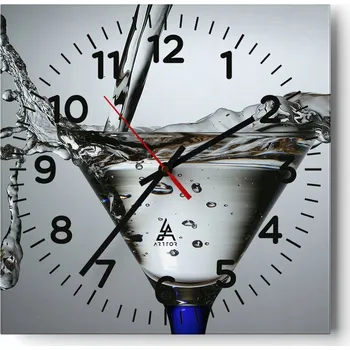 Hodiny Kuchyňské nástěnné hodiny 30x30 Skleněné hodiny do obýváku Moderní Tiché - Sklenice