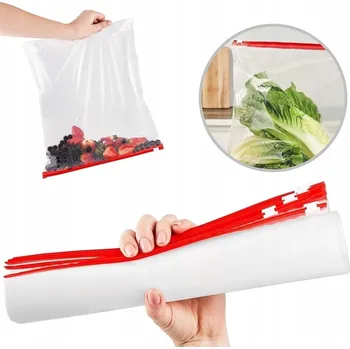 Sáček na potraviny ZIP SÁČKY s ČERVENÝM zipem 35x28 0,07 50 ks