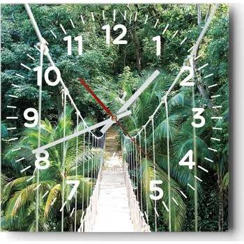 Hodiny Nástěnné hodiny do obýváku 40x40 Krajina Bezhluczne Skleněné hodiny Tiché