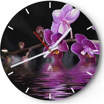 Hodiny Nástěnné hodiny do kuchyně 30x30 Květiny Skleněné hodiny do obýváku Loft Tiché