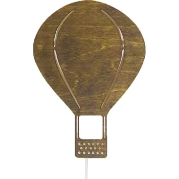 Lampička Noční lampa LED dřevěná pro děti BALÓN, lampička balón s košem