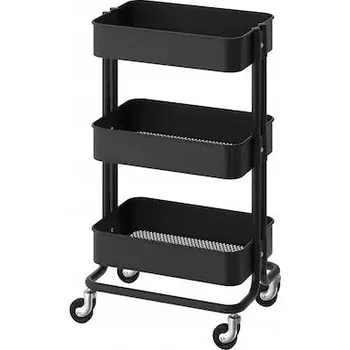 Servírovací stolek Kuchyňský vozík na kolečkách Ikea Råskog 45x35x78 cm černý