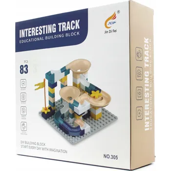 ostatní stavebnice Kuličková dráha Midex z kostek, 83 dílů