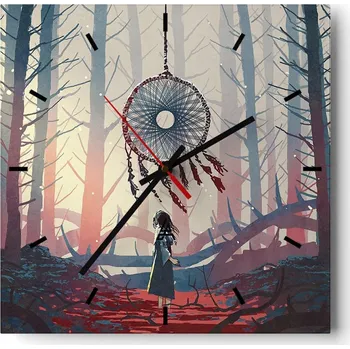 Hodiny Nástěnné hodiny do kuchyně 30x30 Fantasy Stylové hodiny na skle Loft Tiché