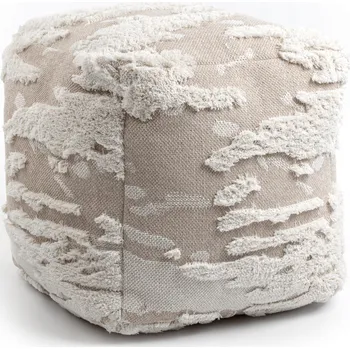 Taburet Bavlněná Taburet Podnožka čtverec 50x50 BOHO béžová #D1445