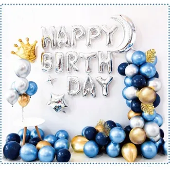 Balónek NAROZENINOVÉ BALÓNKY MODRÉ SADA DEKORACÍ