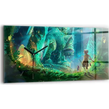 Hodiny Nástěnné hodiny Wallfluent, odstíny zelené, 60 cm