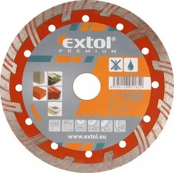 Řezný kotouč Diamantový řezací kotouč Extol Premium (8803033) turbo plus, 150 x 22,2 mm, řezání za sucha i za mokra