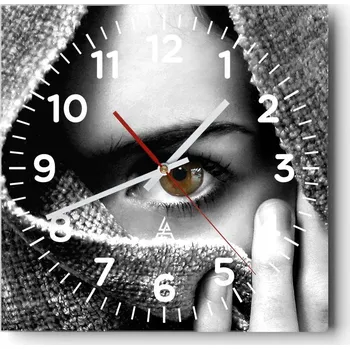 Hodiny Nástěnné hodiny do obývacího pokoje 40x40 Lidé Bezhlučný Hodiny na skle Tichý