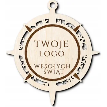 Vánoční dekorace Vánoční VÁNOČNÍ KOULE s logem společnosti / FIREMNÍ VÁNOČNÍ KOULE / DŘEVO / LOGO / DŘEVO