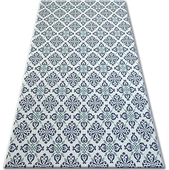 Prostěradlo DYWANY ŁUSZCZÓW PROUŽKOVÝ KOBEREC 140x200 KVĚTY bílá #B411