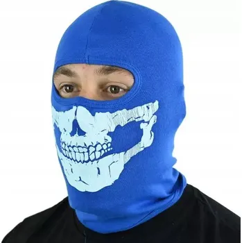 Moto bunda Kukla s motivem lebka – modrá, pro ASG, motorkáře i fanoušky