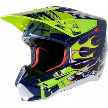 Helma na motorku Přilba Alpinestars SM5 Supertech M5 Rash modro-žlutá XL