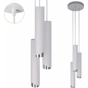 Závěsné svítidlo Lustr Stropní Svítidlo Trubice Kov LED GU10 KULATÁ OCELOVÁ ZÁKLADNA