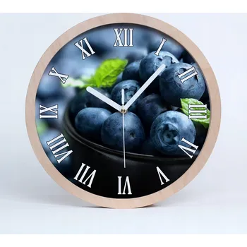 Hodiny Dřevěné nástěnné hodiny římské bobule fi 25 cm