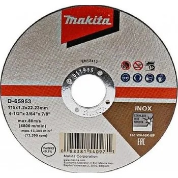 Řezný kotouč Makita Příslušenství - Řezný kotouč na nerezovou ocel 115x22,23 mm D-65953