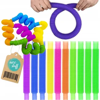 Hračka pro nejmenší Trubičky senzorické tuby 10 ks senzorická hračka vzdělávací antistresová