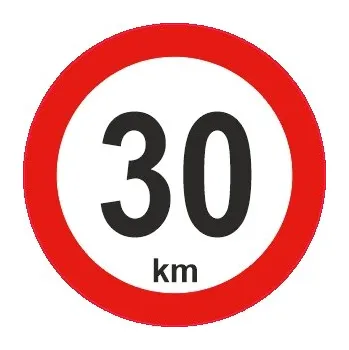 samolepka Samolepka maximální povolená rychlost – Dopravní značka 30 km/h (Průměr 15 cm)