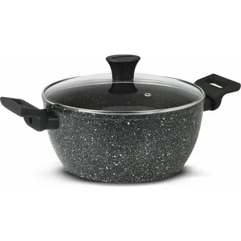 Hrnec HRNEC S INDUKČNÍM VÍKEM INDUKČNÍ 24 CM FLONAL NON-STICK KAMENNÝ LAVICA