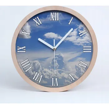 Hodiny Kuchyňské nástěnné hodiny mraky na obloze průměr 20 cm