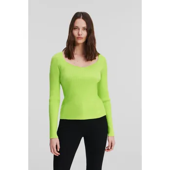 Dámský svetr SVETR KARL LAGERFELD LS FEMININE KNIT TOP TENDER SHOOTS