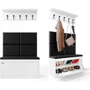 Šatní skříň Botník s sedátkem PLATAN ROOM 100 x 193 x 35 cm bílý