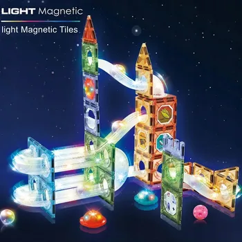 ostatní stavebnice MAGNETICKÉ STAVEBNICE PRO DĚTI 93 KUSŮ. SLAVNÁ DRÁHA