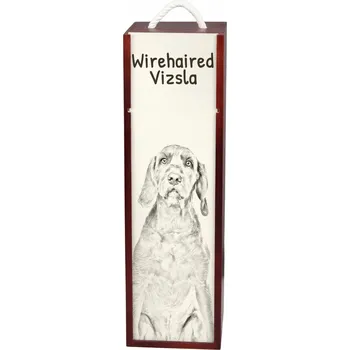 Maďarský ohař drátosrstý krabička na víno, láhev s motivem psa, s fotografií